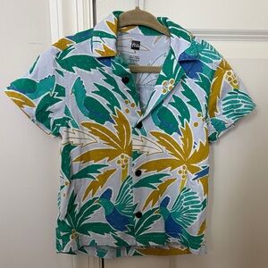 Tea Collection size 3 Tropical Short-Sleeve Button-Up Shirt